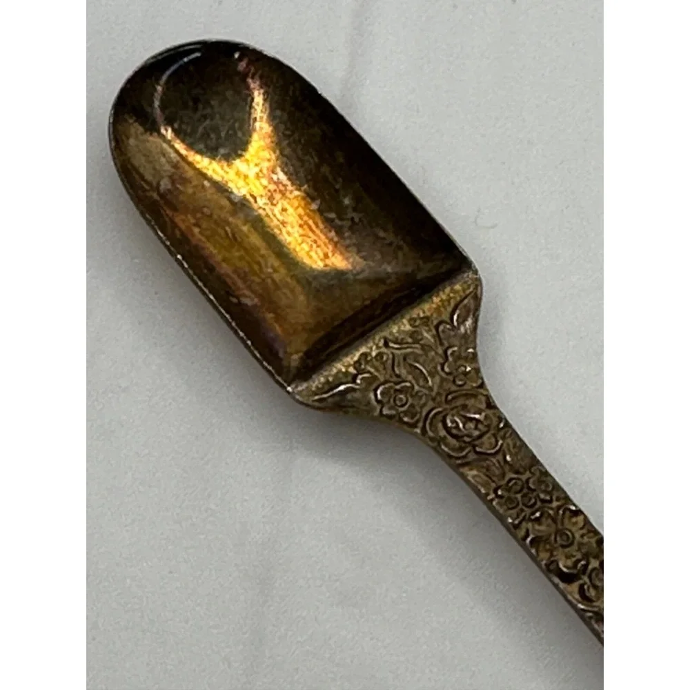 Stieff Sterling‎ Silver Feeding Spoon Scoop Rose Floral Pattern No Monogram VTG